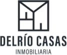 Logotipo de Del Río Casas Inmobiliaria con imagen de una casa estilizada.