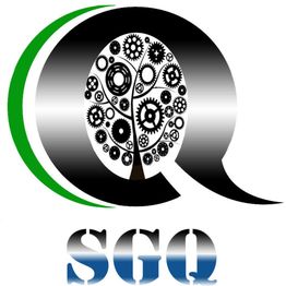 Letra "Q" con árbol de engranajes en el centro y las siglas "SGQ" debajo.