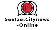Logo mit roter Weltkugel in Sprechblasen, darunter Text "Seelze. Citynews -Online".