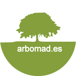 Árbol verde sobre círculo blanco y verde, texto: "arbomad.es".