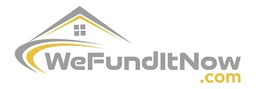 Logo of WeFunditNow.com with a house graphic in gray and yellow.
