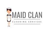Logo of "Maid Clan Cleaning Services" with cartoon maid illustration.
