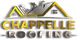 Chappelle Roofing logo with a stylized house and golden roof.