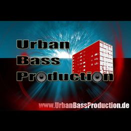Logo von Urban Bass Production, mit stilisiertem Gebäude und www.UrbanBassProduction.de.