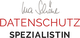 Text: "DATENSCHUTZ SPEZIALISTIN" in Rot und Schwarz. Oben eine unleserliche Unterschrift.