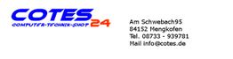 Logo und Kontaktinfo von Cotes Computer-Technik, Mengkofen: Adresse, Telefon, E-Mail.