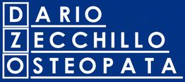 Dario Zecchillo Osteopata, scritte bianche su sfondo blu.