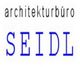 Text: "architekturbüro SEIDL" in schwarz und blau.