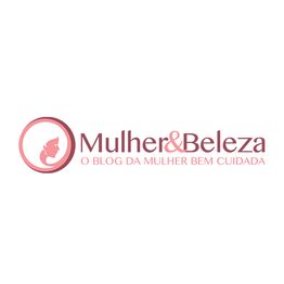 Logo cor-de-rosa com o texto "Mulher&Beleza: O Blog da Mulher Bem Cuidada". Silhueta feminina.