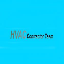 Blue background with the text "HVAC Contractor Team" in gray and black.