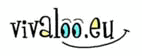 Textlogo „vivaloo.eu“ mit bunten Buchstaben und stilisierten Augen.