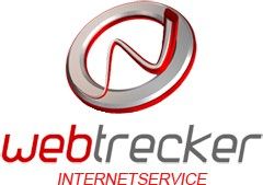 Logo mit Schriftzug "webtrecker INTERNETSERVICE" und stilisiertem roten und grauen Kreis.