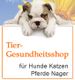 Junger Hund über dem Text "Tier-Gesundheitsshop" für Hunde, Katzen, Pferde, Nager.