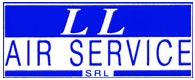 Logo blu e bianco con testo "LL Air Service SRL".