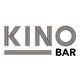 Texto "KINO BAR" com linhas paralelas formando as letras em estilo moderno. Fundo branco.