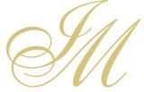 Geschwungene goldene Buchstaben "JM" auf weißem Hintergrund.