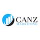 "Canz Marketing logo with a blue circle and ascending bar chart graphic."