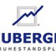 Logo mit Schriftzug "HEUBERGER DIE RUHESTANDSPLANER" und blauer Linie in grauem Quadrat.