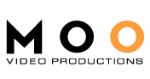 Logo mit Text "MOO Video Productions", O in Orange.