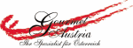Logo mit rotem Pinselstrich und Schriftzug "Gourmet Austria - Ihr Spezialist für Österreich".