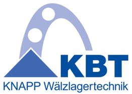 Logo von KBT Knapp Wälzlagertechnik mit blauem Dreieck und Kreisbogen.