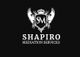 Logo with "SM" on shield, wings, crown, "Shapiro Mediation Services" in white on black background.
