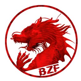 Roter Drache in einem Kreis mit den Buchstaben "BZF" darunter.