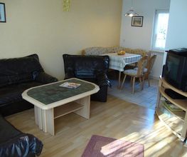 Das Wohnzimmer einer Ferienwohnung