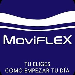 Logo MoviFLEX azul y blanco, texto: "Tú eliges cómo empezar tu día".