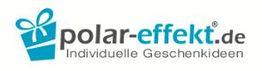 Logo von Polar-Effekt mit Geschenk-Symbol und Schriftzug: "Individuelle Geschenkideen".