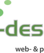 Logo von SR-Design mit grünem Text und Blasen, darunter "web- & printdesign" in kleinerer Schrift.