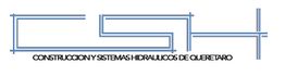 Logo de CSH: Construcción y Sistemas Hidráulicos de Querétaro con diseño de líneas azules.