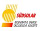 Logo von Südsolar mit Text: "Regenerative Energie, Ökologische Konzepte", in Gelb und Rot.