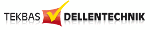 Logo mit Text "TEKBAS DELLENTECHNIK" und einem gelben Haken vor rotem Hintergrund.