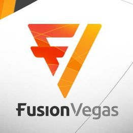 FusionVegas logo with an orange stylized F design.