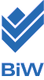 Logo mit blauen geometrischen Formen und den Buchstaben "BiW".