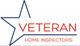 Blue star outline with "VETERAN" in red, "HOME INSPECTORS" below in red.