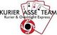 Logo mit vier Spielkarten und "Kurier Asse Team", darunter "Kurier & Overnight Express".