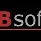 Logo van EXB Software met groene bol en tekst op zwarte achtergrond.