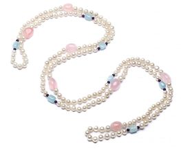 Perlen Rosenquartz Aquamarin