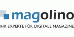 Logo von Magolino mit Slogan „Ihr Experte für digitale Magazine“.