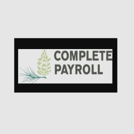 "Complete Payroll logo with a pine cone graphic on a white background."