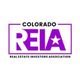 Logo for Colorado Real Estate Investors Association with bold text and a star in "REIA."