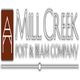 Logo of Mill Creek Post & Beam Company with a stylized barn graphic and text.