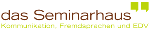 "Logo von das Seminarhaus: Kommunikation, Fremdsprachen und EDV in Grün und Braun."