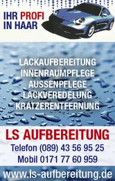 Autopflege-Dienstleistungen, Kontaktinfo und Website von LS Aufbereitung in Haar.