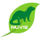 Logo NUVIE : silhouette d’un animal sur une feuille verte.
