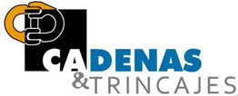 Logo de "Cadenas & Trincajes" con un eslabón de cadena naranja y negro a la izquierda.