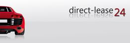 Rotes Auto mit Text "direct-lease 24" auf grauem Hintergrund.