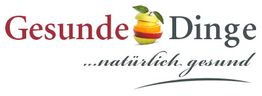 Logo mit Text "Gesunde Dinge" und einem Obststapel; Slogan: "...natürlich gesund".